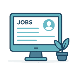 Computer screen showing a dental job search